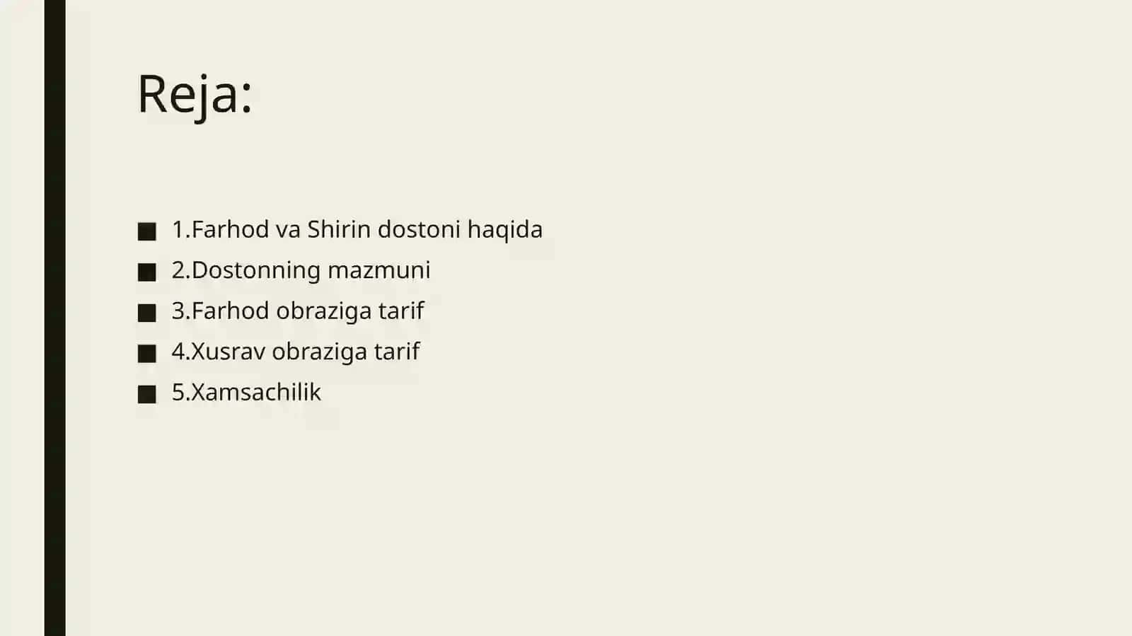 “Farhod va Shirin” dostonining boblar bõyicha tahlili 2