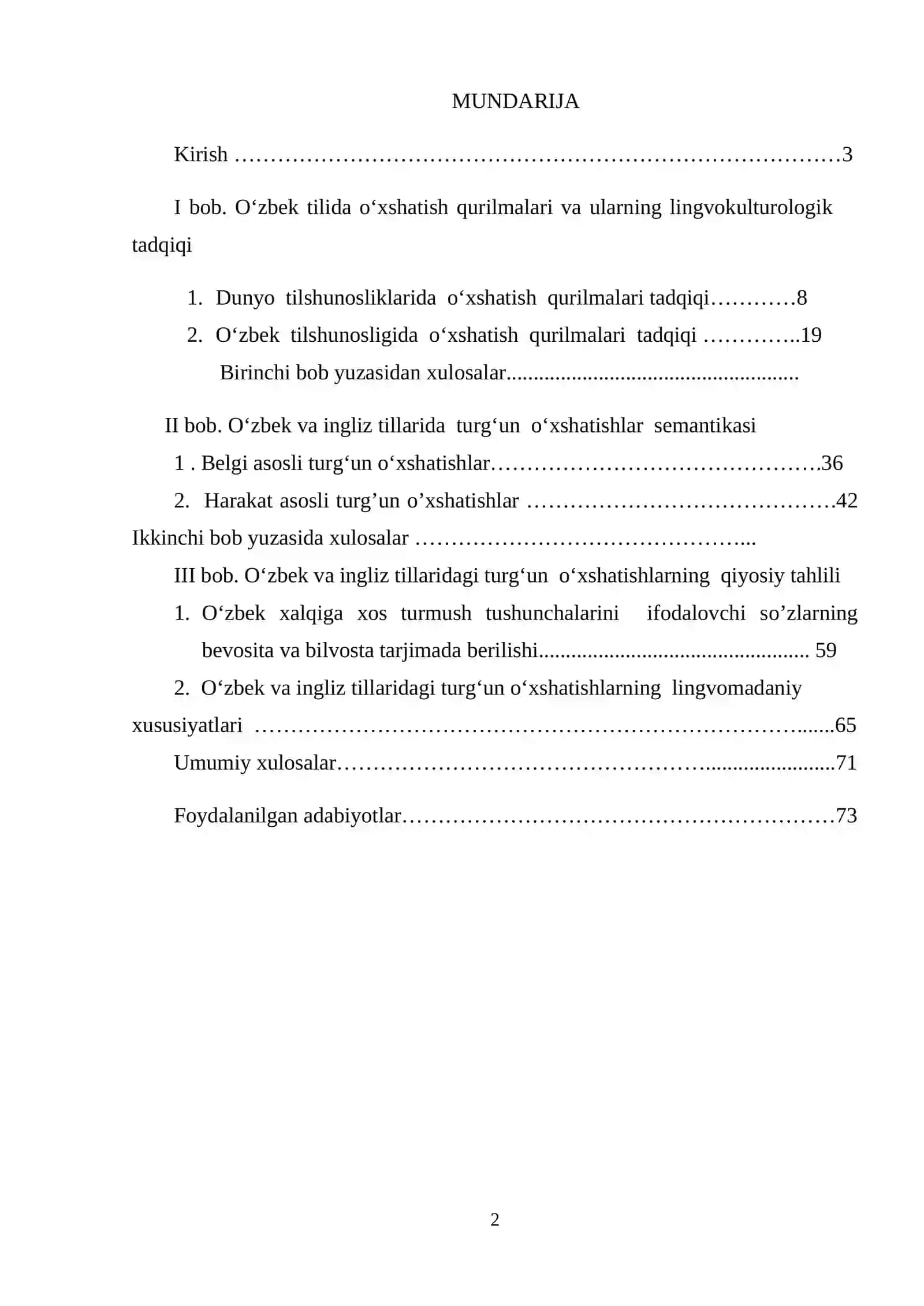 O‘ZBEK VA INGLIZ TILLARIDA TURG‘UN O‘XSHATISHLARNING LINGVOKULTUROLOGIK TADQIQI 2