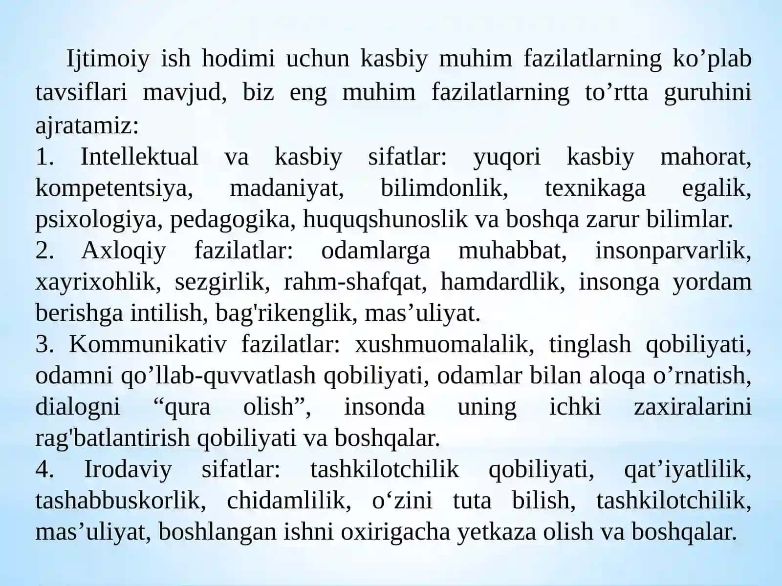 Ijtimoiy xizmat ko‘rsatuvchi mutaxxasislarda kasbiy kuyish holatlari profilaktikasi. 2