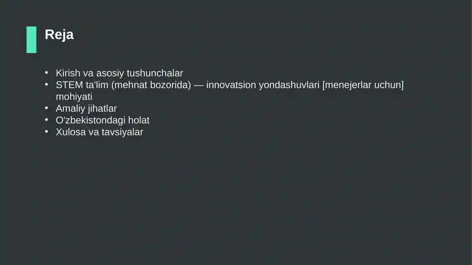 STEM ta'lim (mehnat bozorida) — innovatsion yondashuvlari [menejerlar uchun] 2