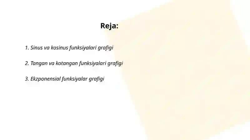 Sinus va kosinus funksiyalari grafigi 2