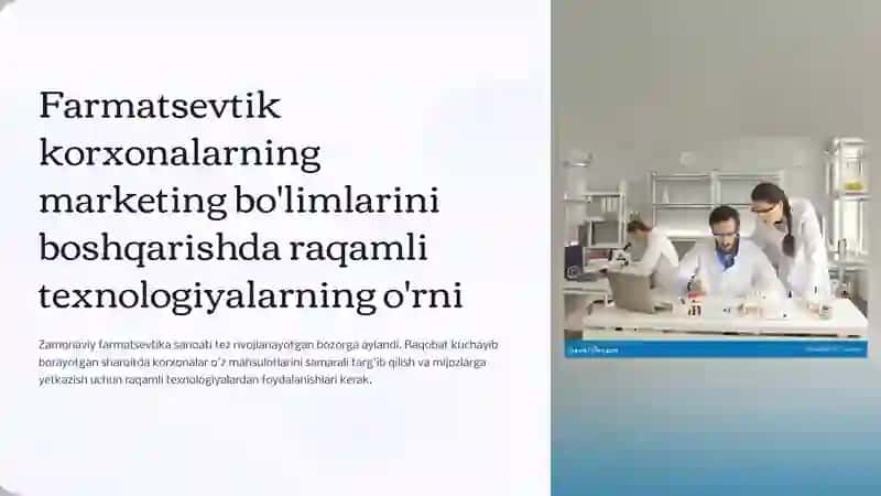 Farmatsevtik korxonalarning marketing bo'limlarini boshqarishda raqamli texnologiyalarning o'rni 2