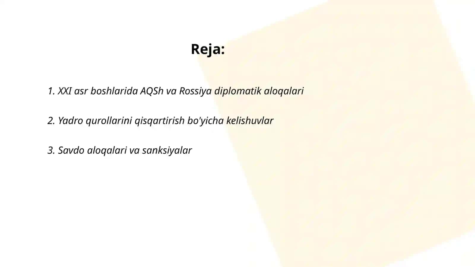XXI asr boshlarida AQSh va Rossiya munosabatlari 2