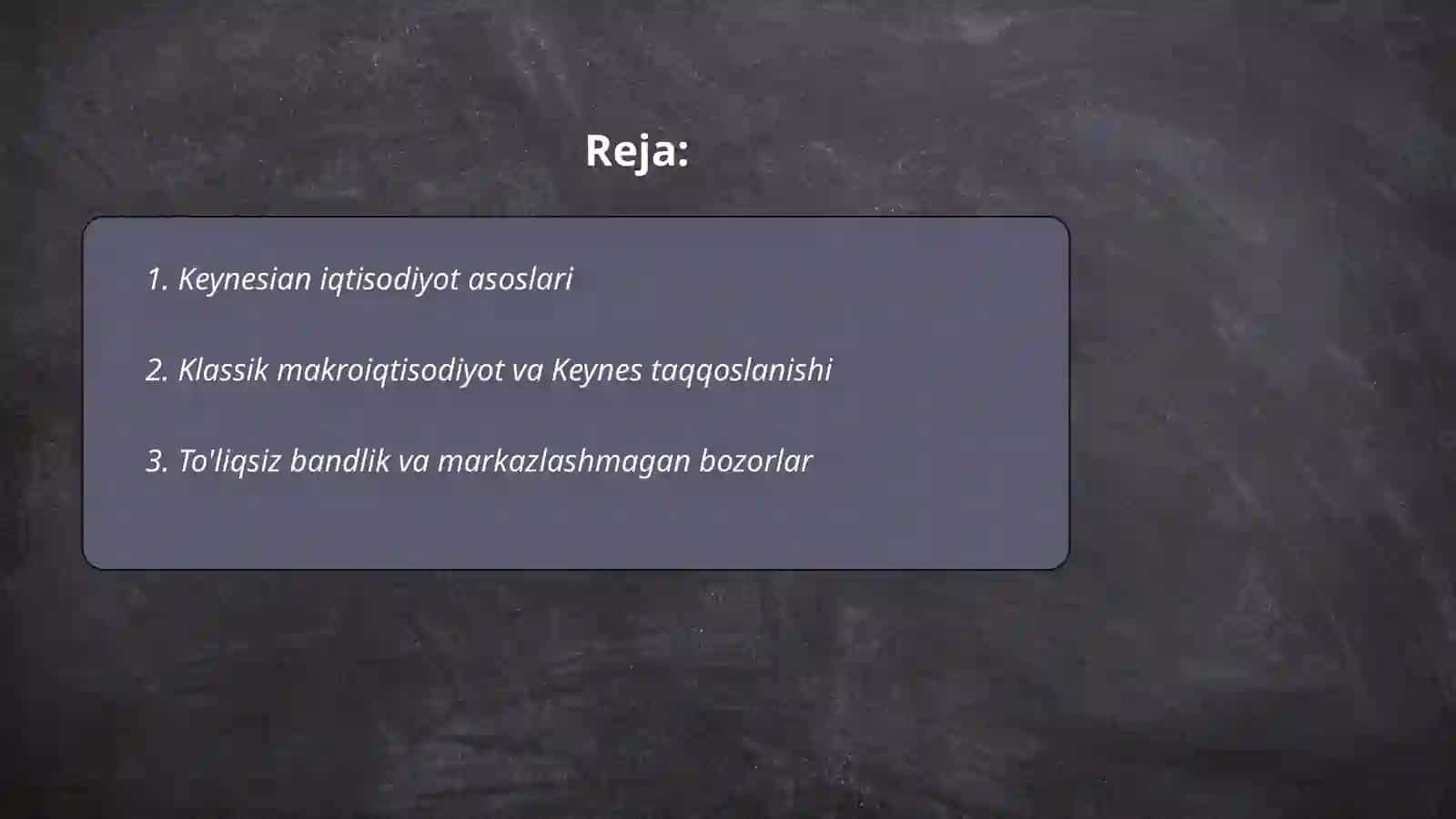 Keynesian iqtisodiyot asoslari 2