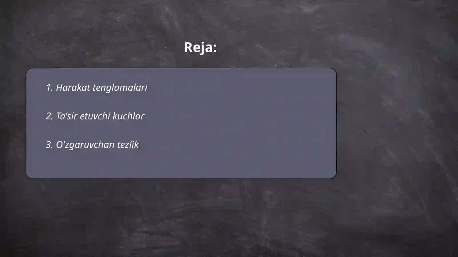Harakat tenglamalari fizikasida 2