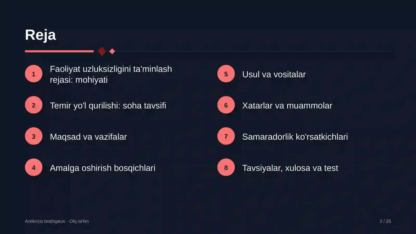 temir yo'l qurilishida faoliyat uzluksizligini ta'minlash rejasi 3945 2