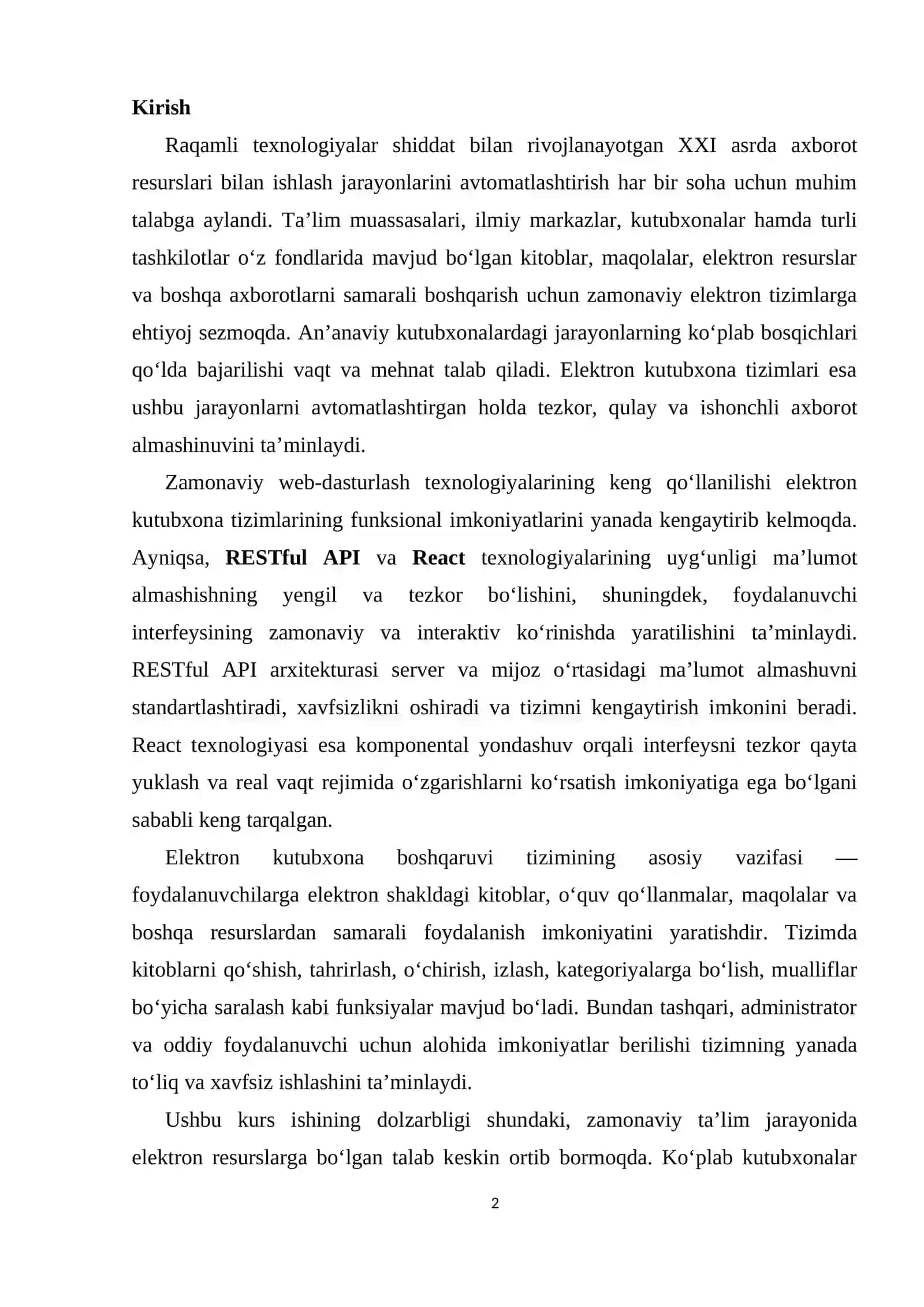 BOB. ELEKTRON KUTUBXONA TIZIMLARINING NAZARIY ASOSLARI 2