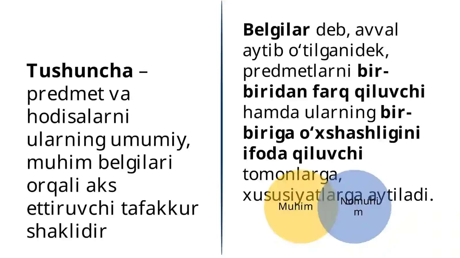 Tushuncha - predmetlar qo‘llaniladigan tafakkur shakllari 2