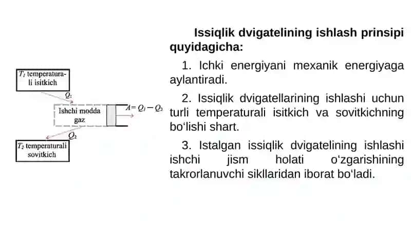 Issiqlik dvigatellarining ishlash prinsipi 2