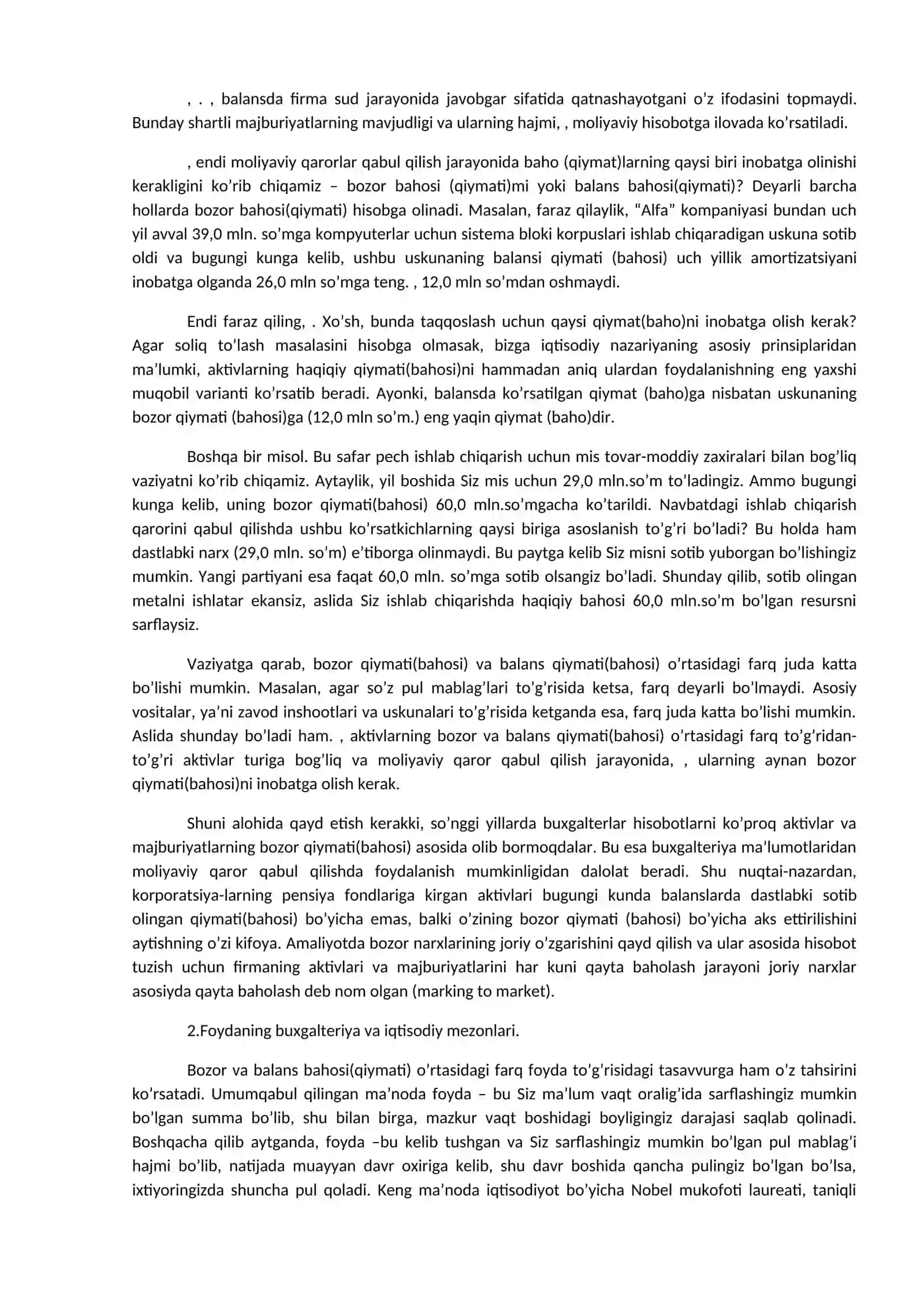 Moliyaviy hisobotlardagi farqlanuvchi holatlar 2