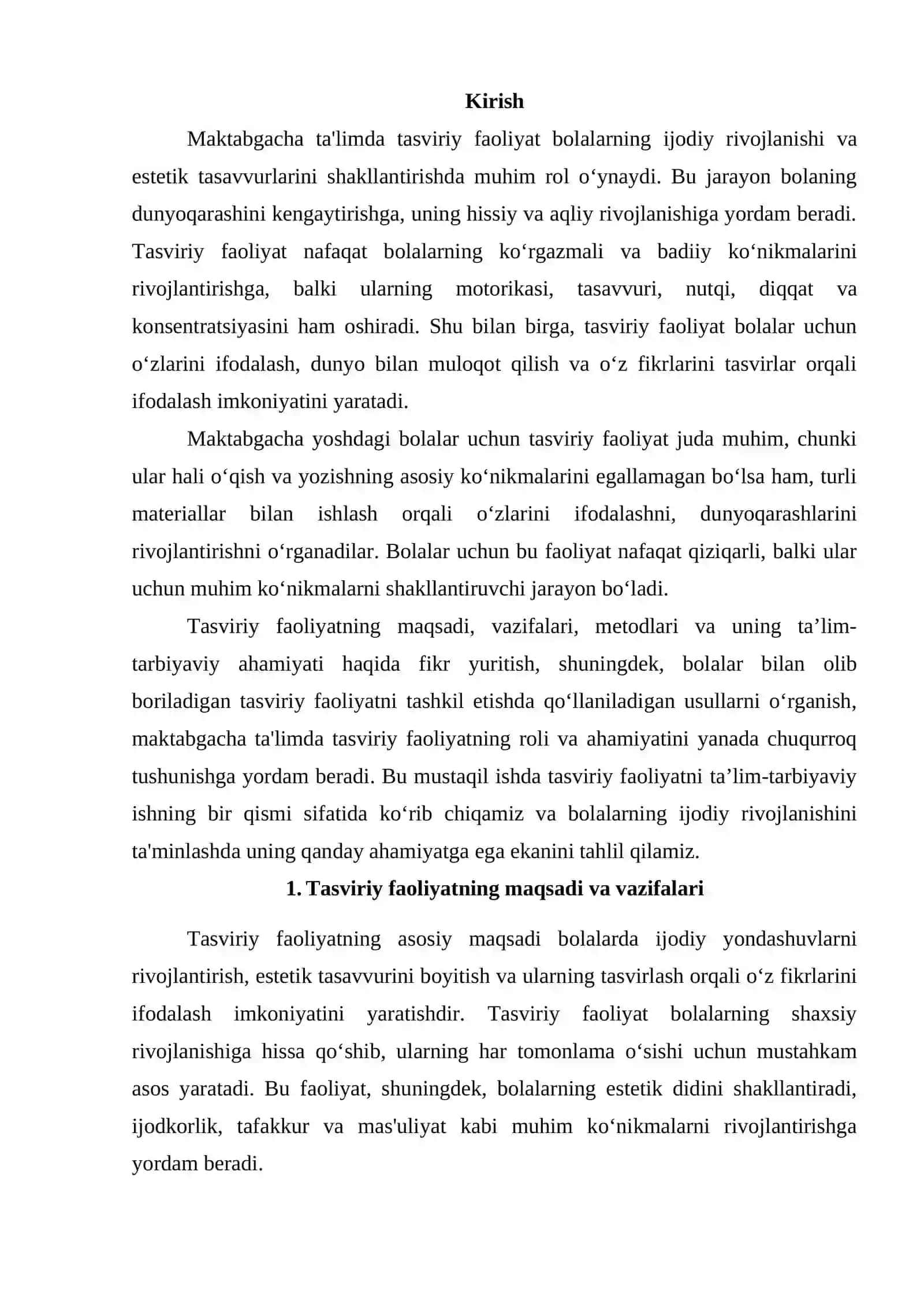 Tasviriy faoliyat MTTda bolalar bilan olib boriladigan taʼlim tarbiyaviy ishning bir qismi sifatida 2