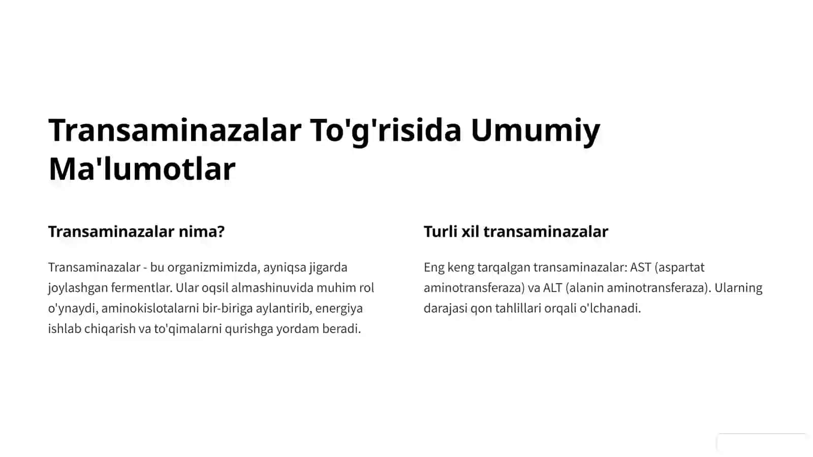 Transaminazalarning Klinik Ahamiyati 2