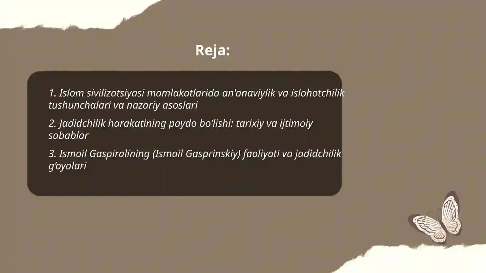Islom sivilizatsiyasi mamlakatlarida an'anaviylik va islohotchilik õrtasidagi kurash 2