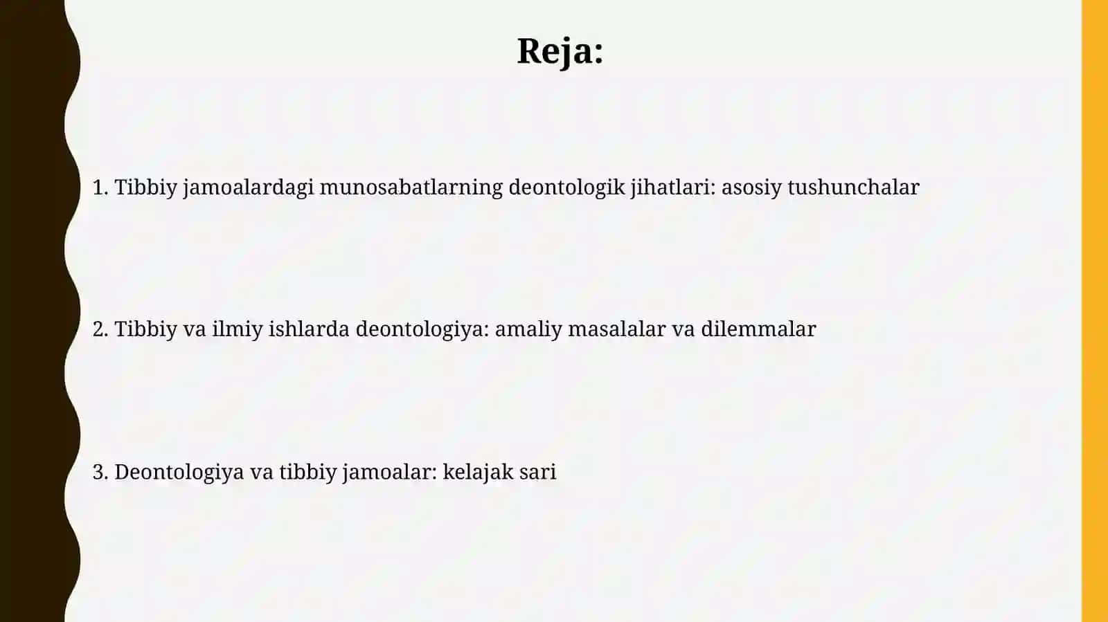 Tibbiy jamoalardagi munosabatlarning deontologik jihatlari 2