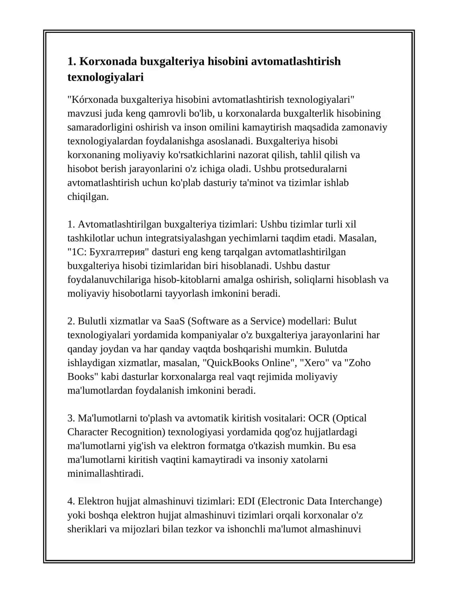 KÁRXANADA ESAPQA ALIW HÁM BAQLAW TEXNOLOGIYASI 2