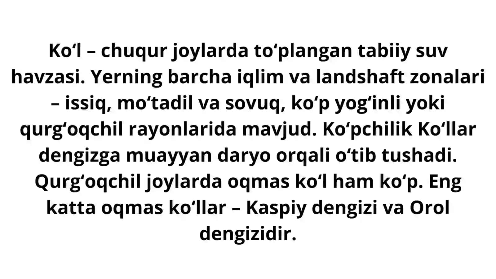 Koʻllar va ularning turlari 2