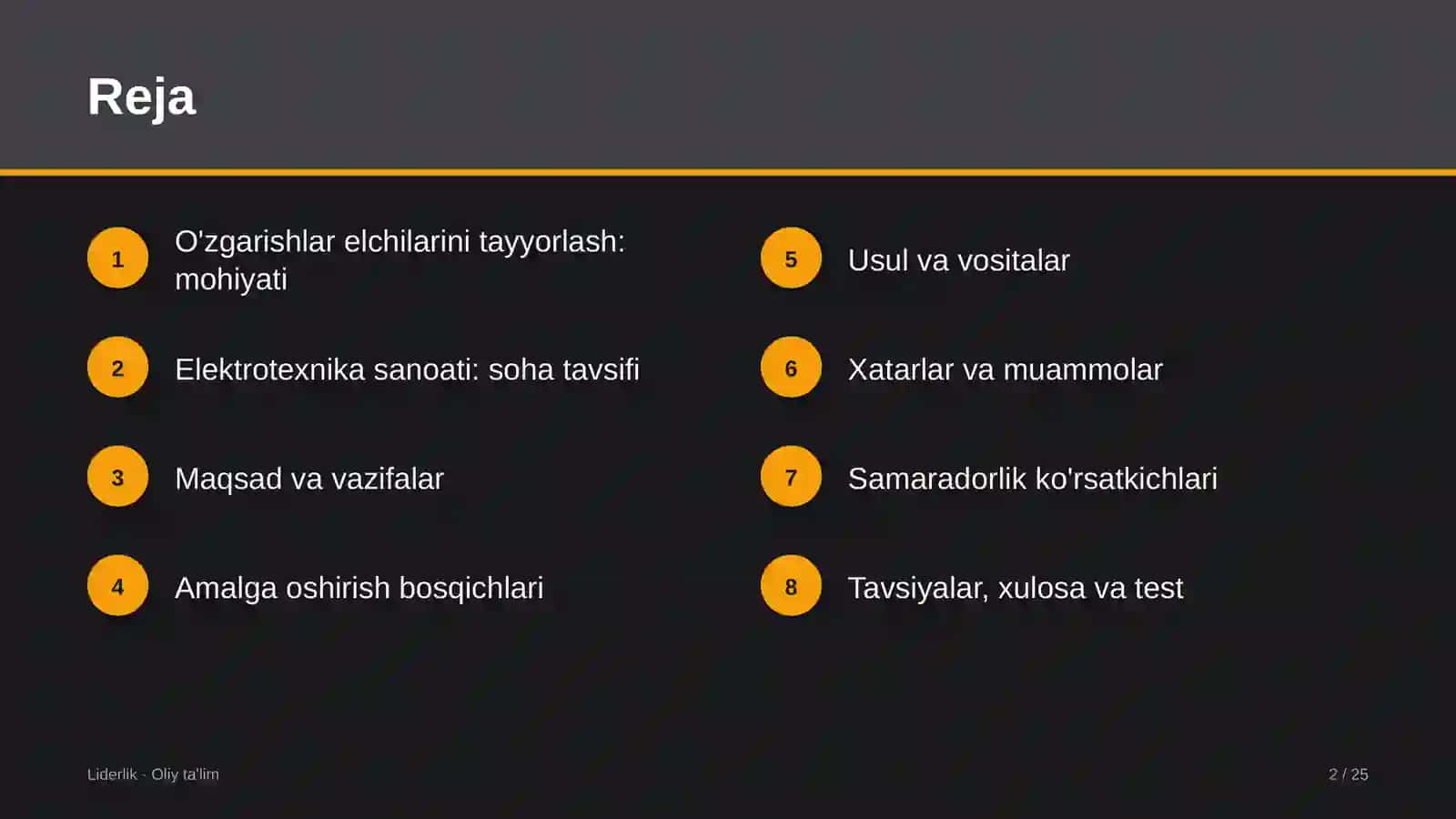 elektrotexnika sanoatida o'zgarishlar elchilarini tayyorlash 1557 2