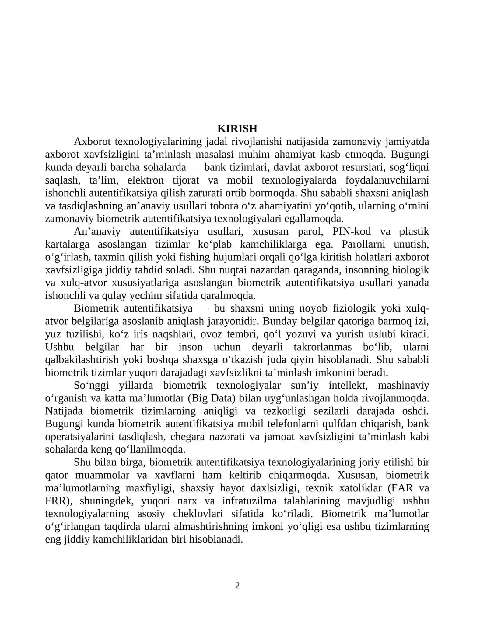BIOMETRIK TEXNOLOGIYALAR TURLARI 2