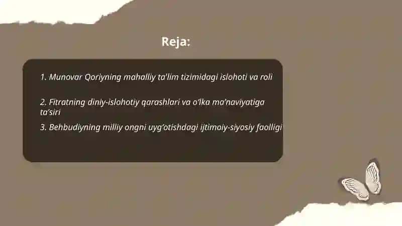 Reja: Munovar Qoriy va Fitratning ma'naviy islohotlari 2