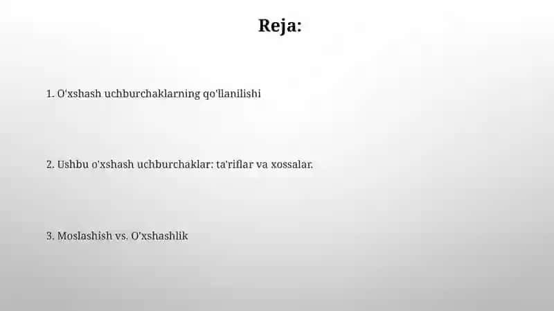 O'xshash uchburchaklar o'xshashligi 2