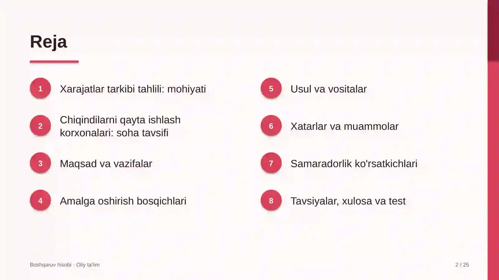 chiqindilarni qayta ishlash korxonalarida xarajatlar tarkibini tahlil qilish 8408 2