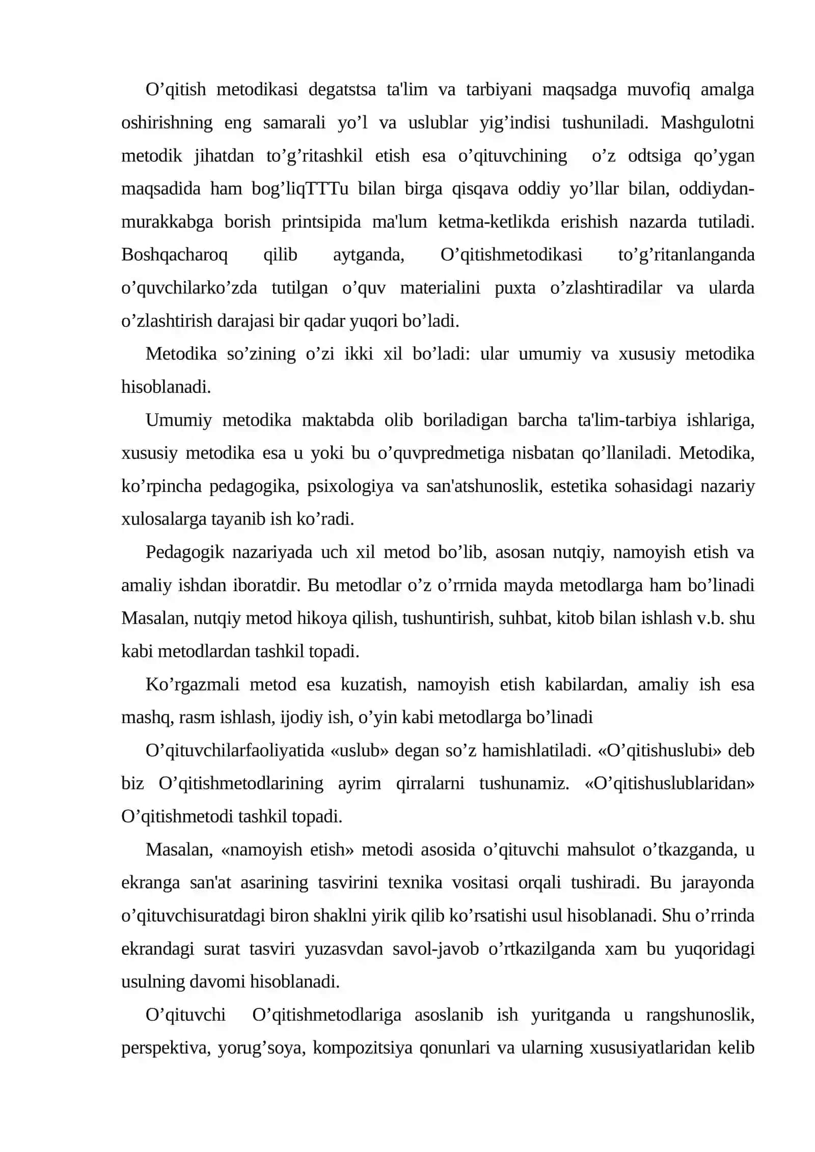 Tasviriy san'atni o’qitishning zamonaviy tеxnologiyasi fanining maqsad va vazifalari 2