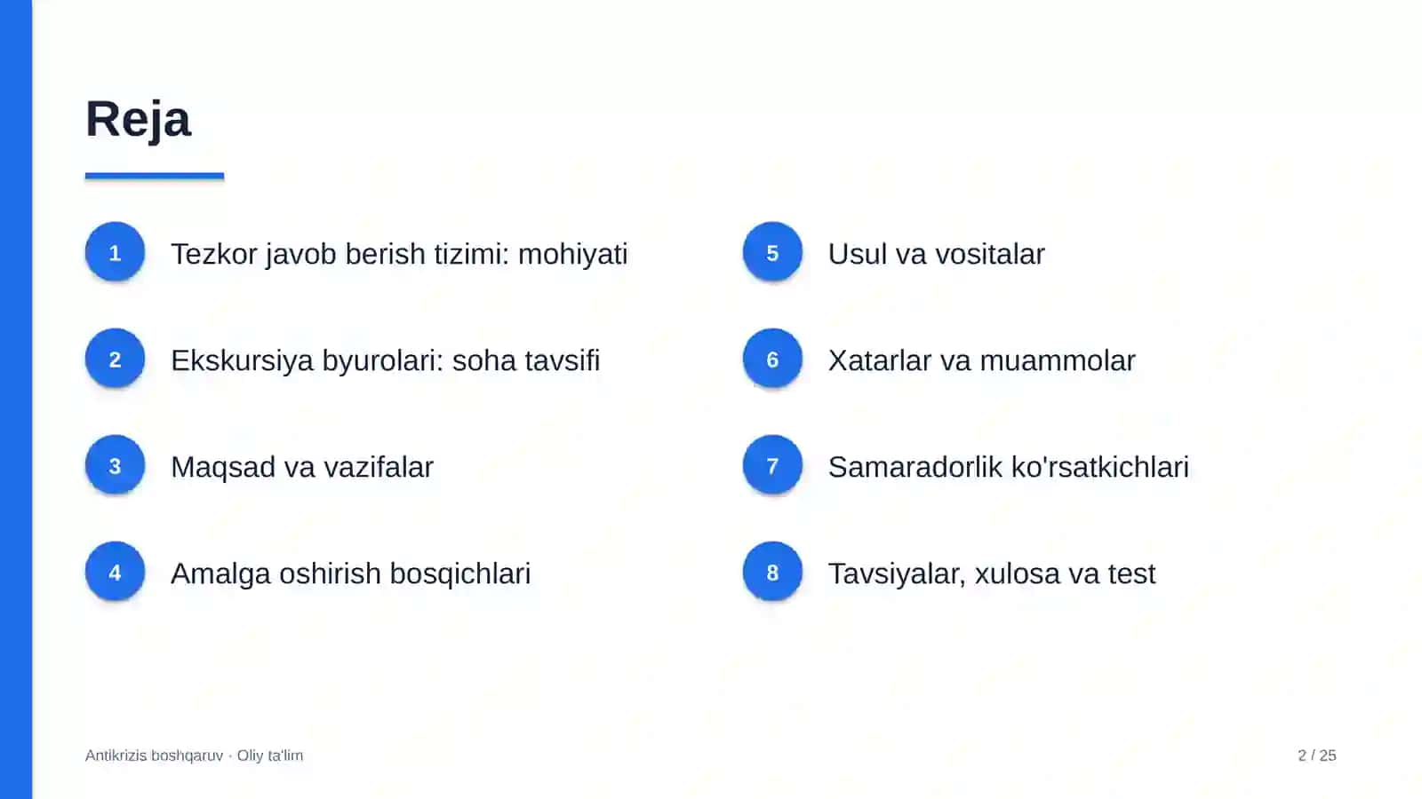 Ekskursiya byurolarida kutilmagan voqealarga tezkor javob berish tizimi 2
