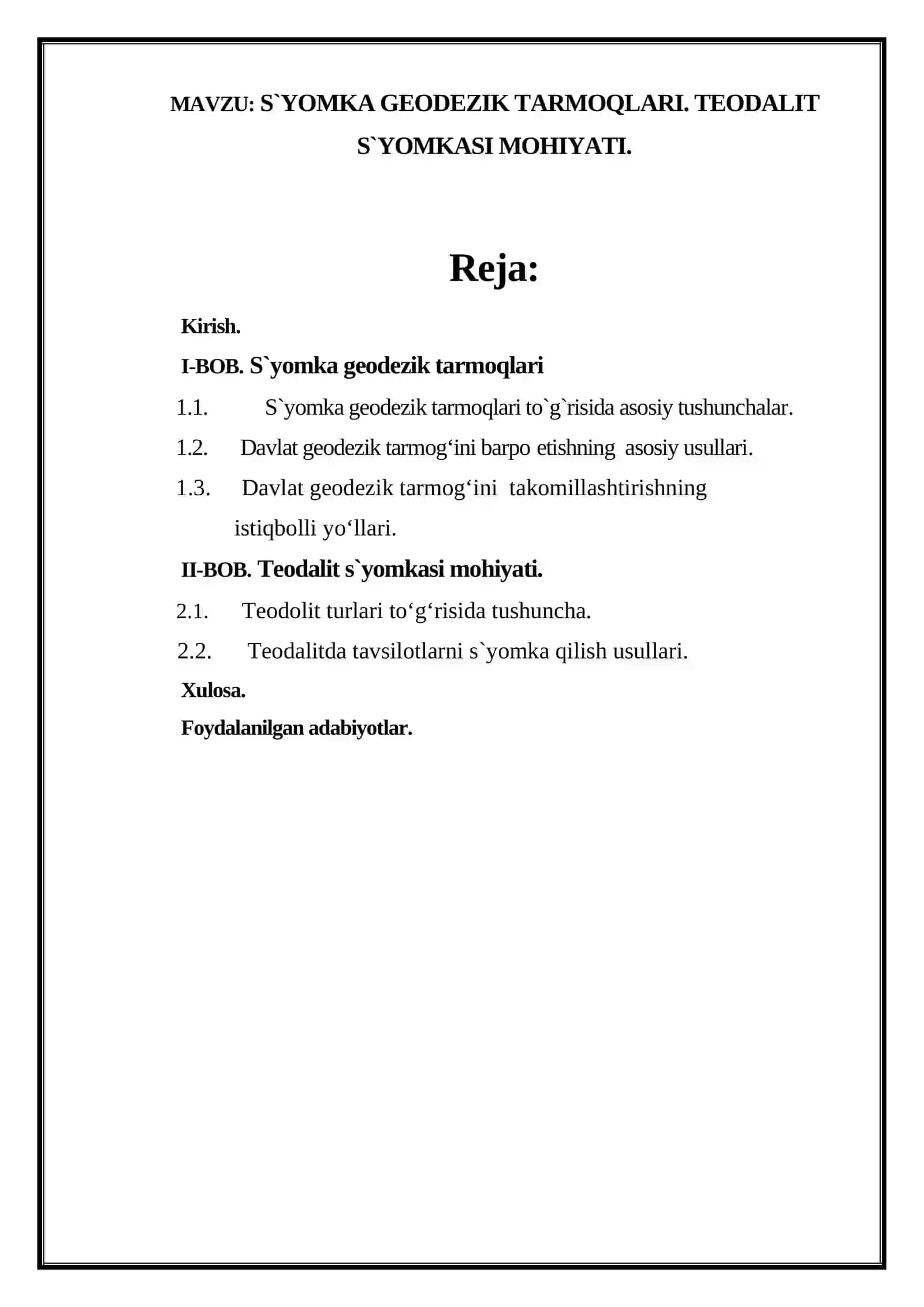 S`YOMKA GEODEZIK TARMOQLARI 2