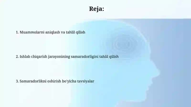 Mahsulot ishlab chiqarish maromiyligi tahlili 2