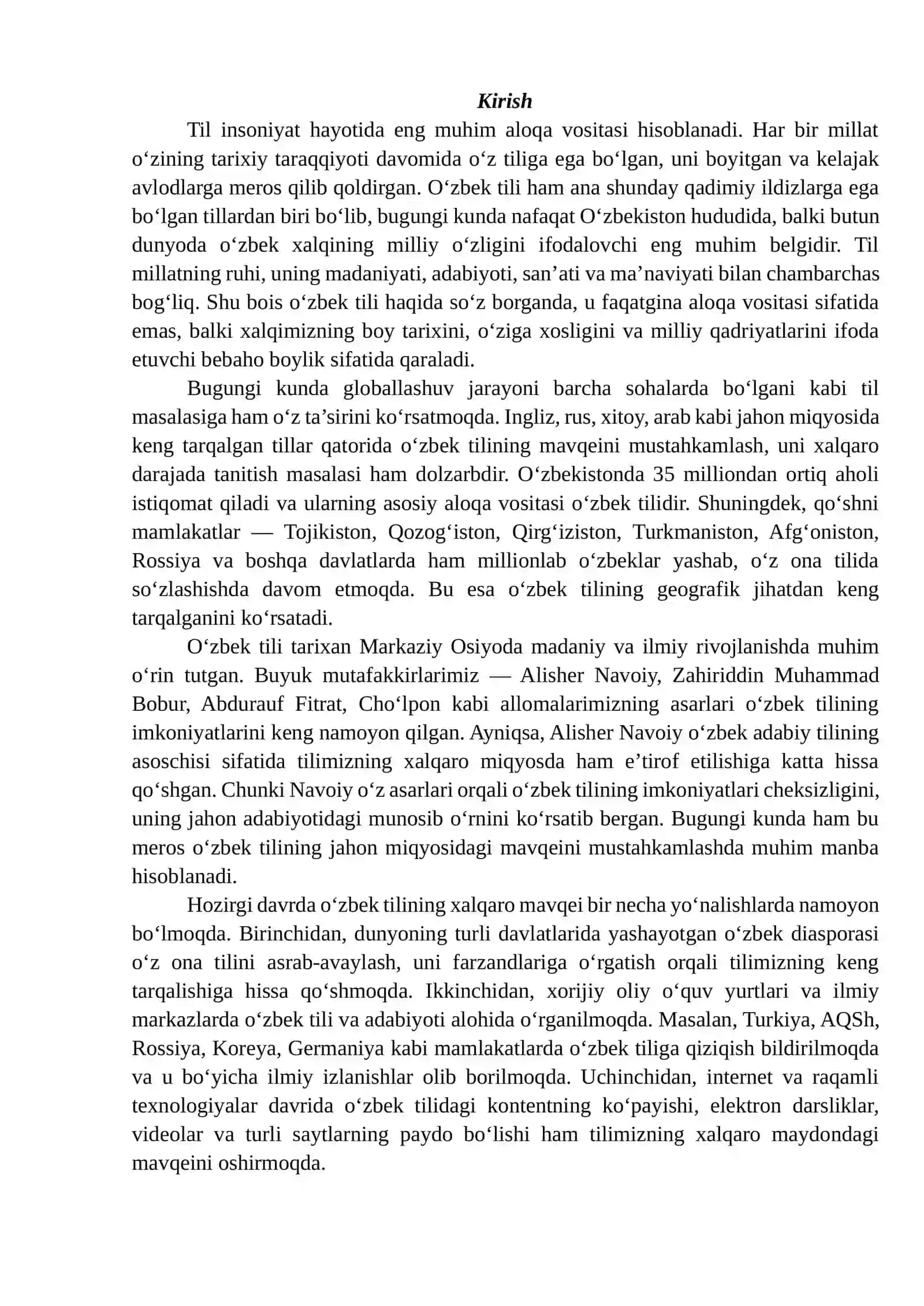 O‘ZBEK TILINING JAHON MIQYOSIDAGI MAVQEYI maqola 2