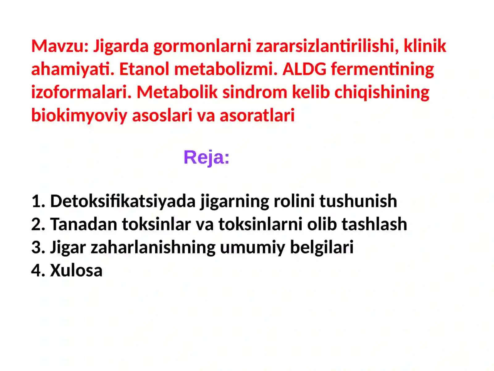 Toshkent Tibbiyot Akademiyasi Termiz Filiali Davolash-1biokimyo fanidan tayyorlagan mustaqil ishi 2