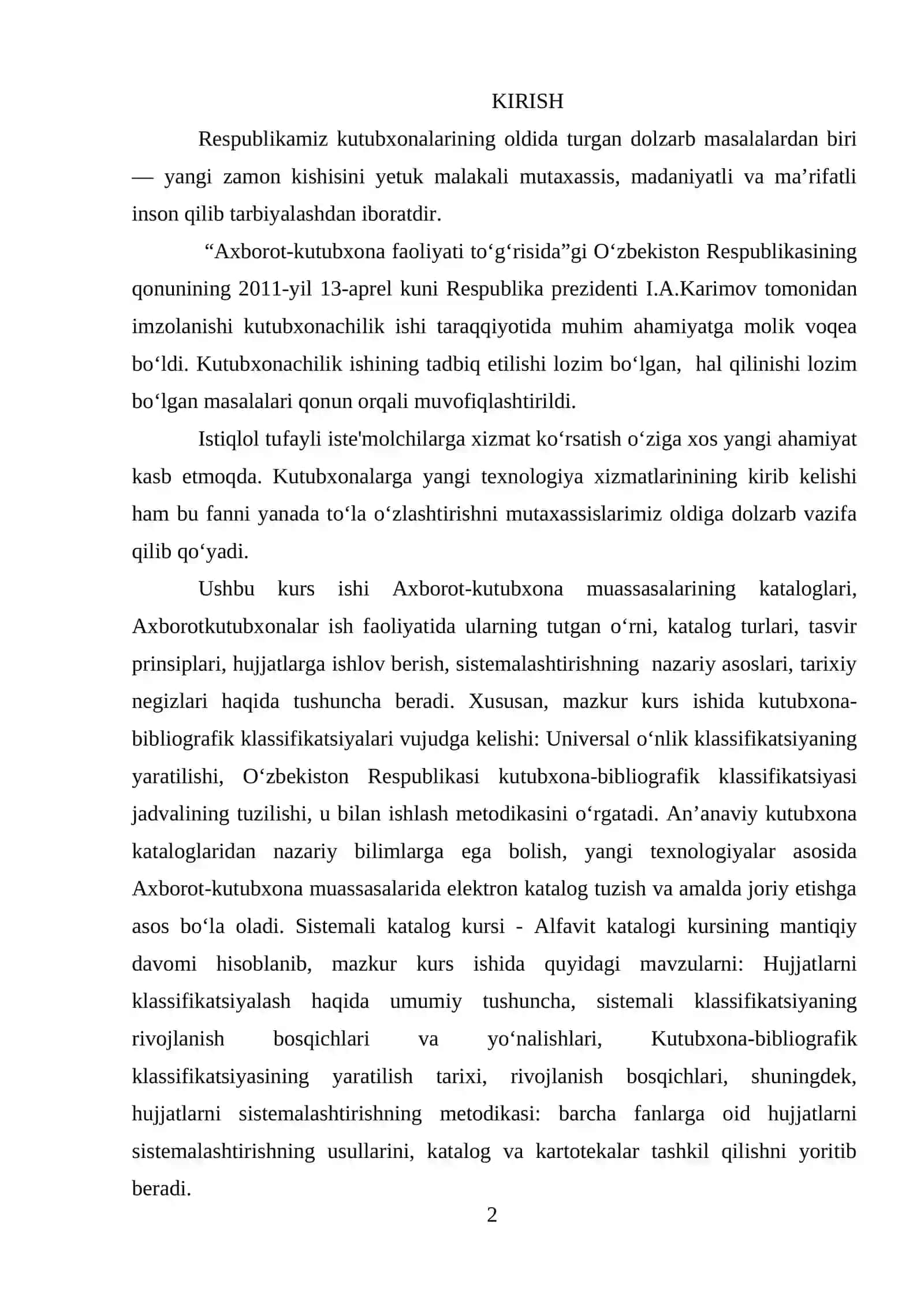 KABINET KUTUBXONASI VA BIBLIOGRAFIK ISHLAR 2
