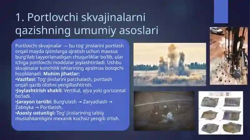 Portlovchi skvajinalarni qazishning asosiy jarayonlari 2