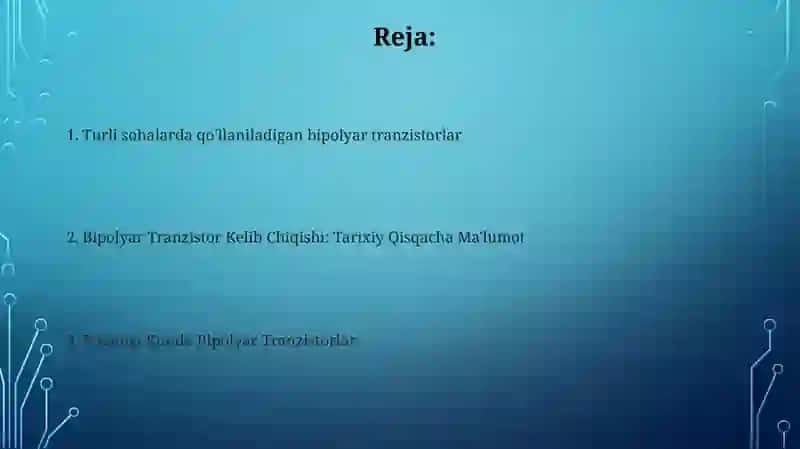 Bipalyartiranziztrlarning rivojlanish tarixi va zamonaviy holati ularning turlari qo'lanilishi 2