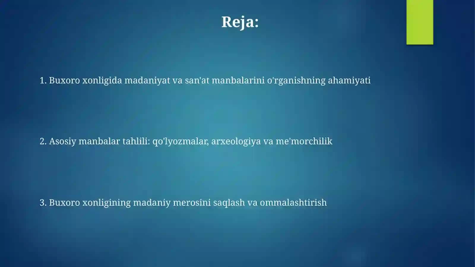 Buxoro xonligi madaniyati vasanʼatimanbashunosligi 2