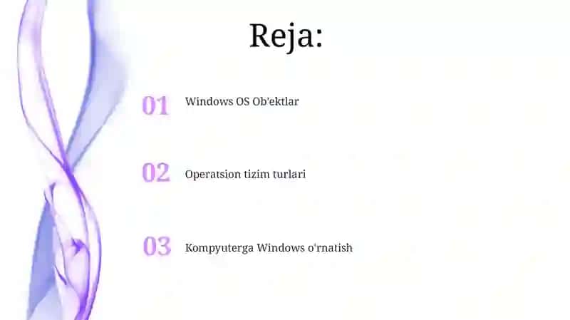 Windows OS Ob'ektlar 2