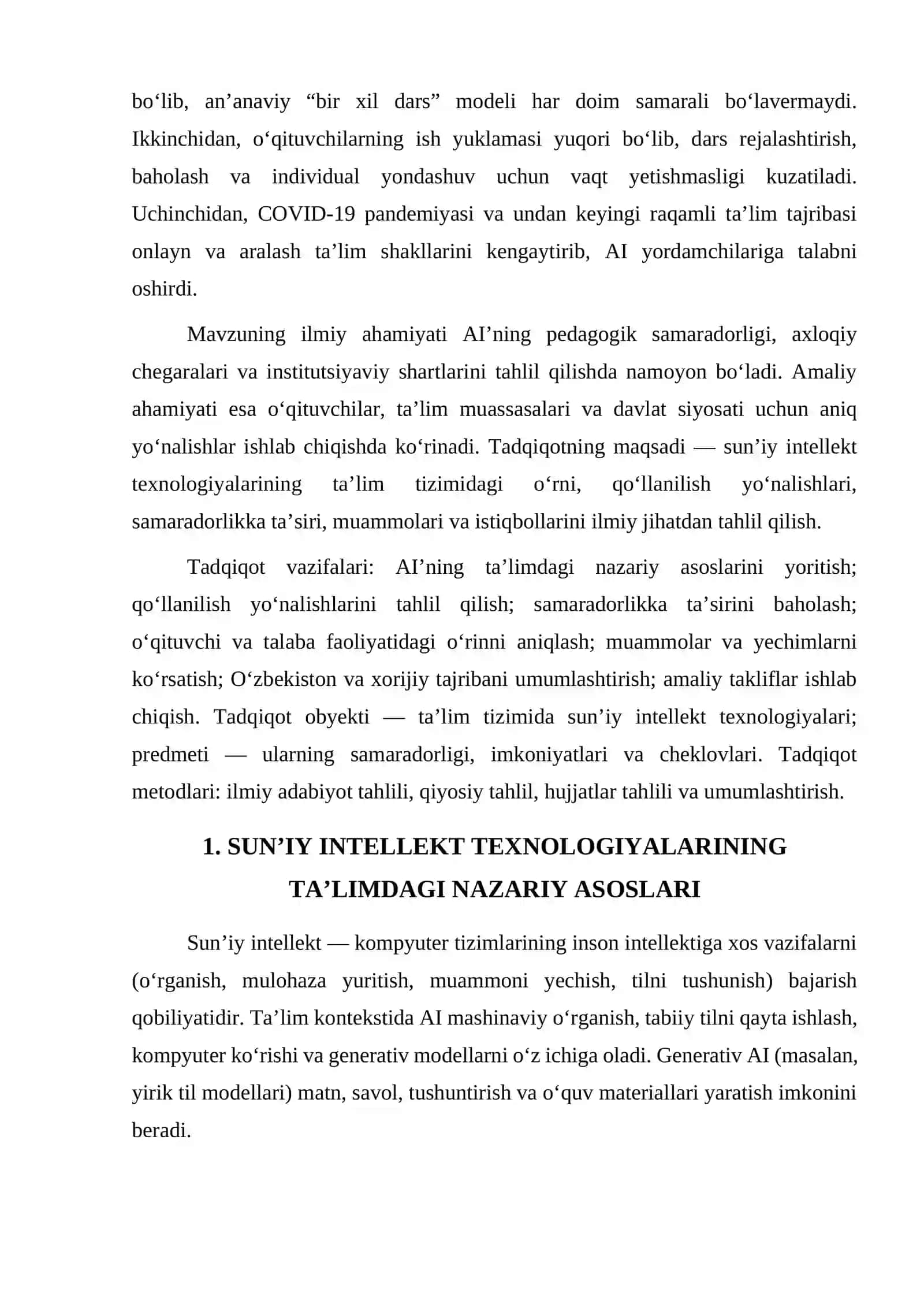 SUN’IY INTELLEKT TEXNOLOGIYALARINING TA’LIM TIZIMIDAGI O‘RNI VA SAMARADORLIGI 2