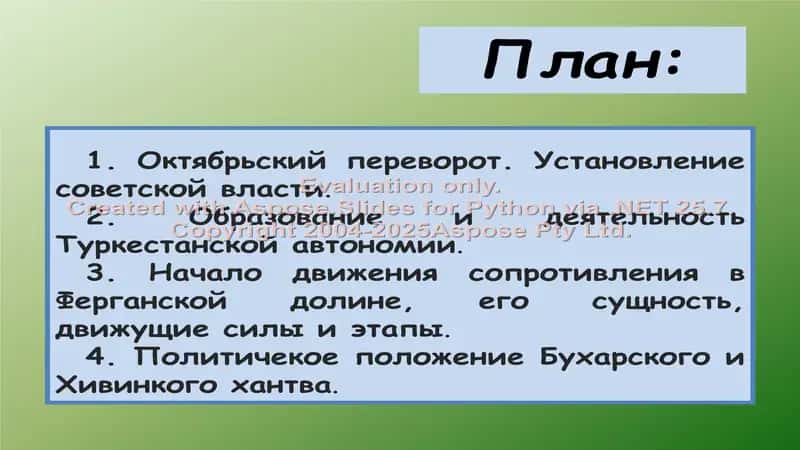 Установление в Туркестане советской власти и вооруженное движение против неё 2