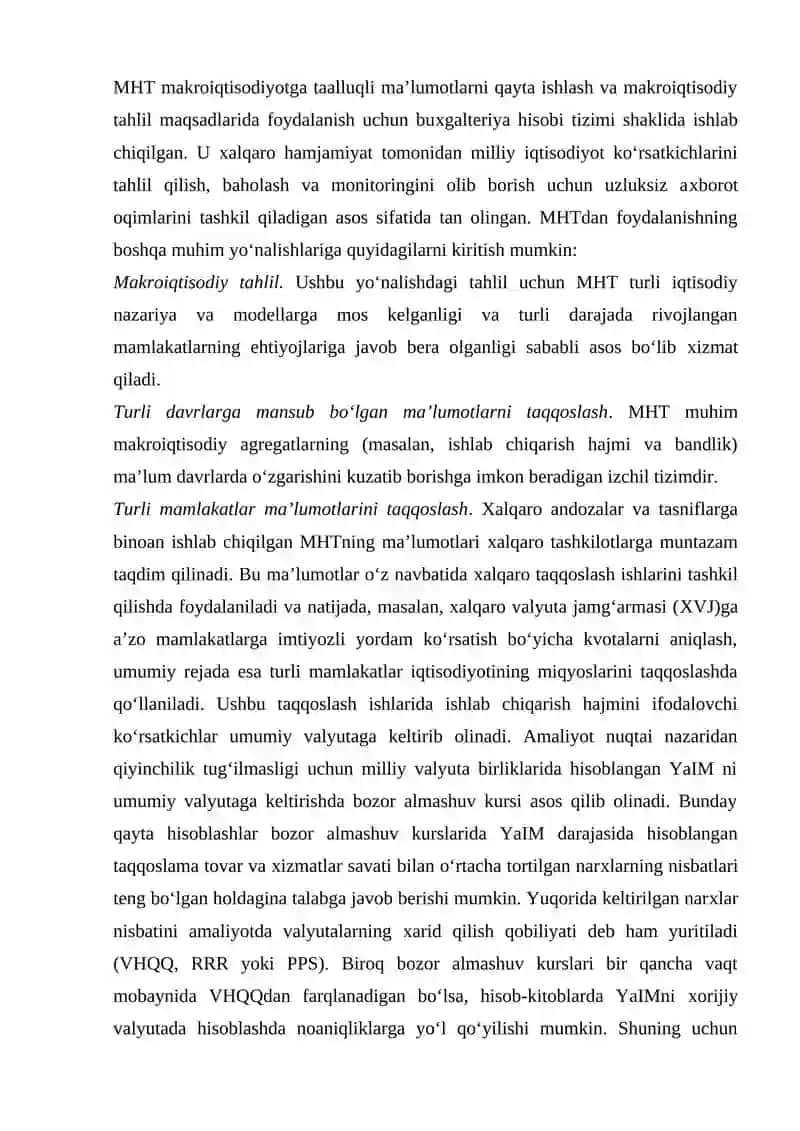 Milliy hisoblar tizimi (MHT) 2