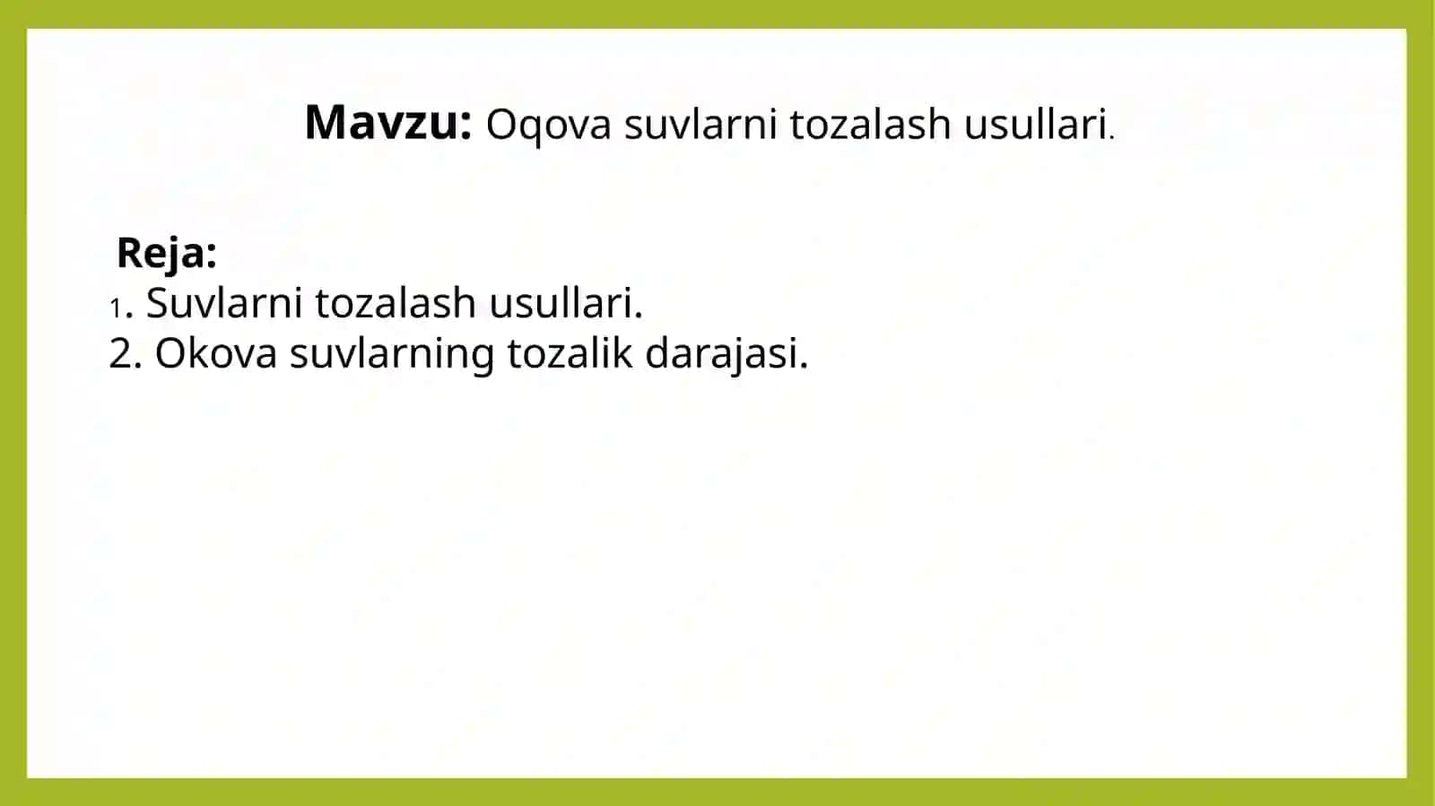 Oqova suvlarni tozalash usullari 2