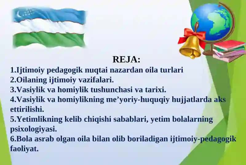 MA`RUZA.OILADA OLIB BORILADIGAN IJTIMOIY-PEDAGOGIK FAOLIYAT 2