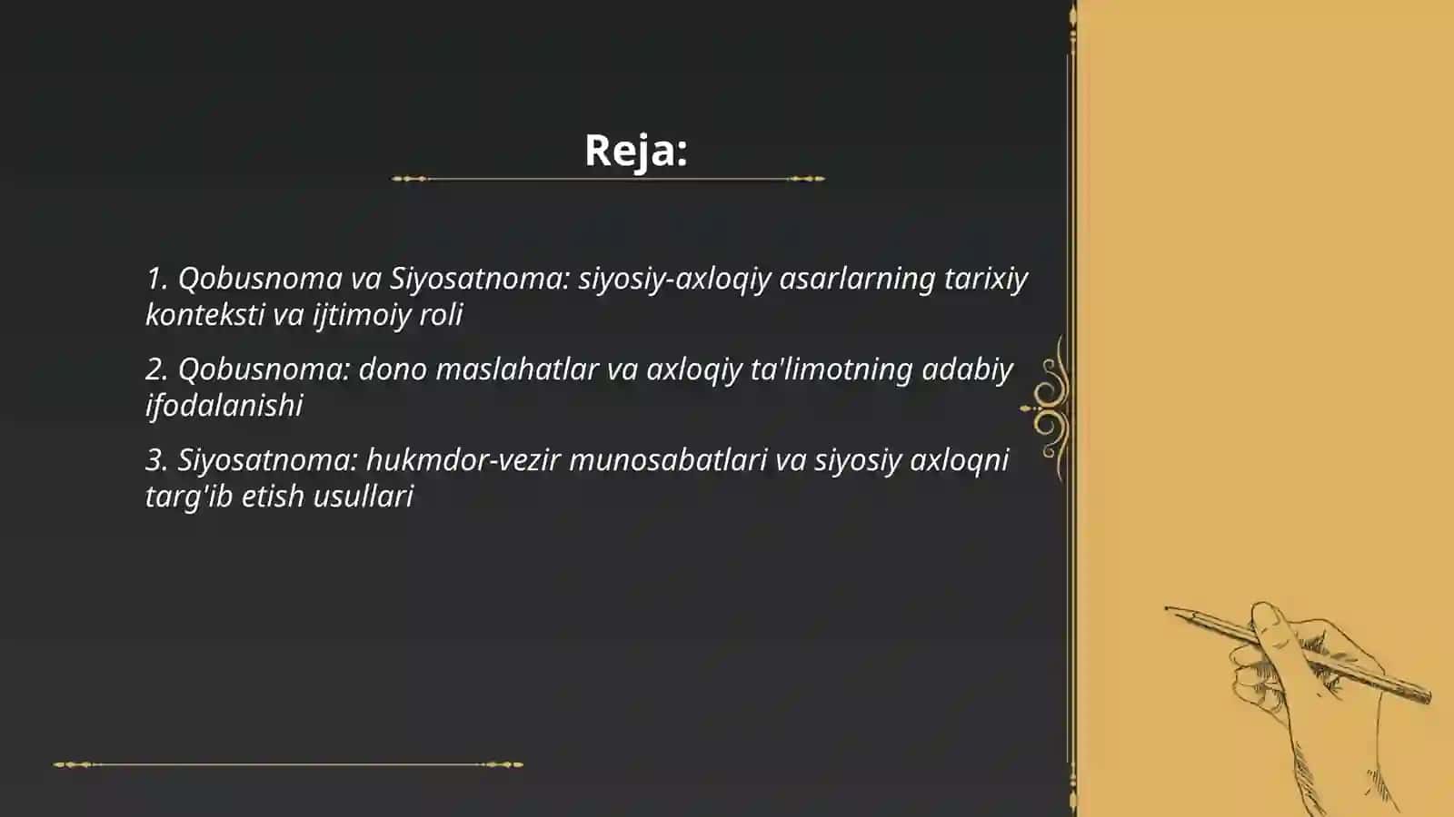 Tarixiy va siyosiy-axloqiy mavzusidagi asarlarning adabiy qimmati, ma'rifiy ahamiyati 2