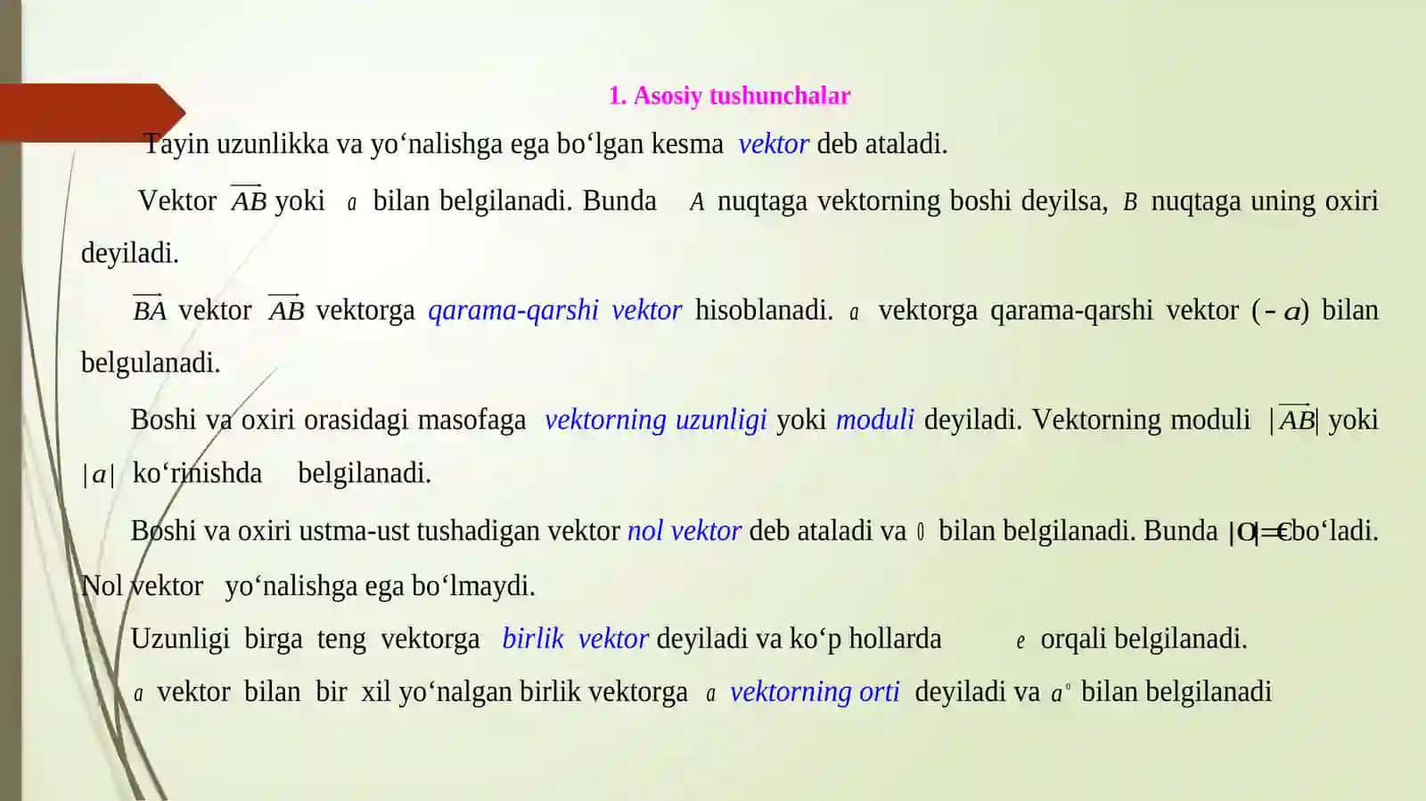 Tekislikda Vaziyat Dava Faz Vektorlar 2