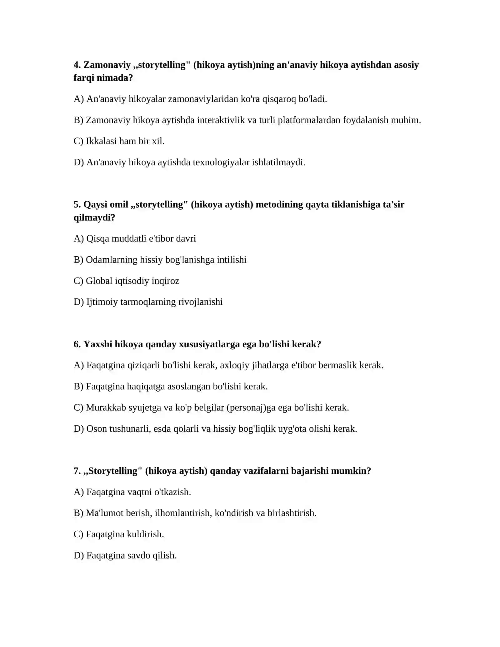 ,,storytelling" (hikoya aytish)metodiga boʻlgan qiziqishning qayta tiklanishi 2