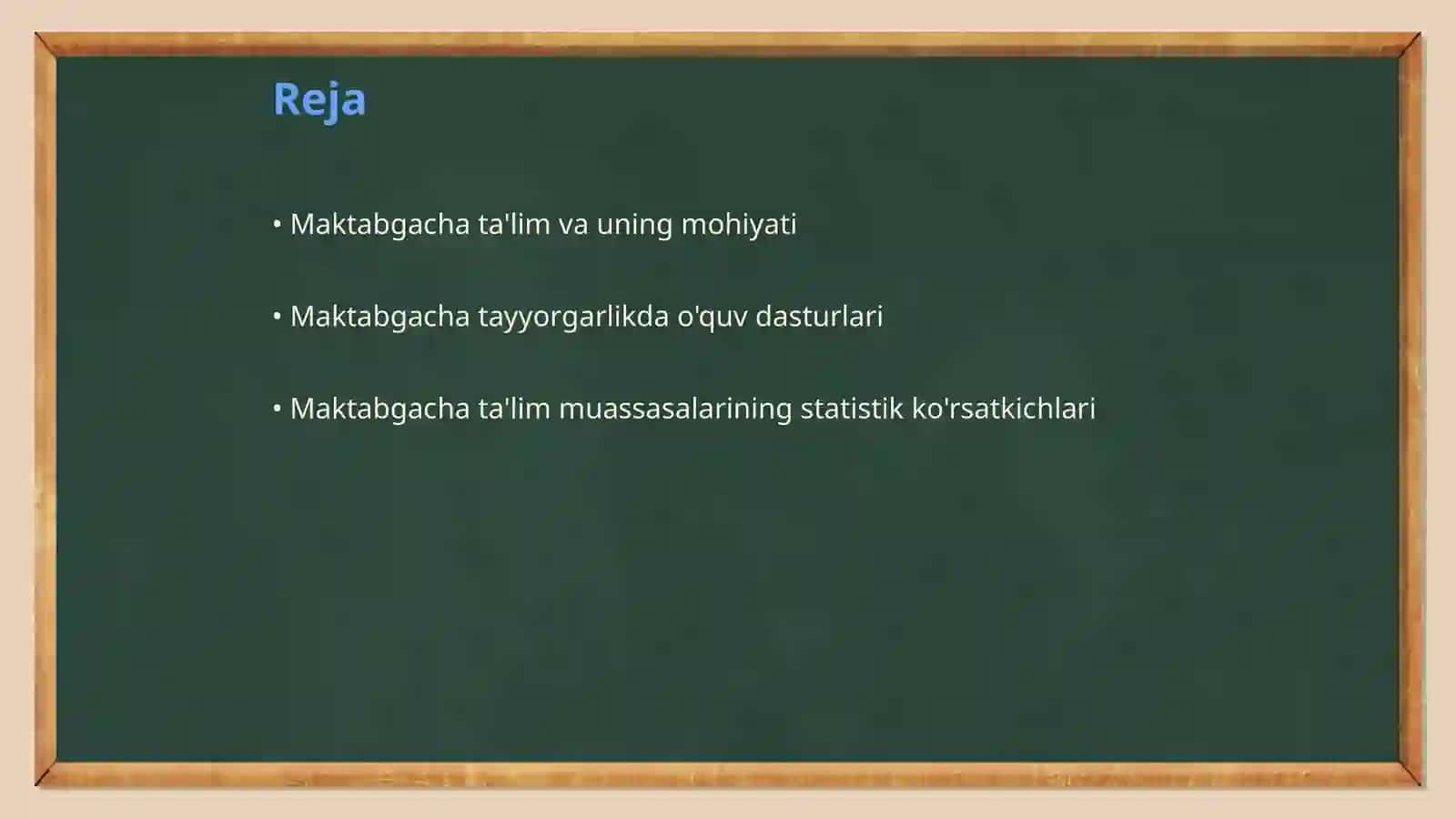 Maktabgacha tayyorgarlikning umumiy koʻrsatkichlari 2