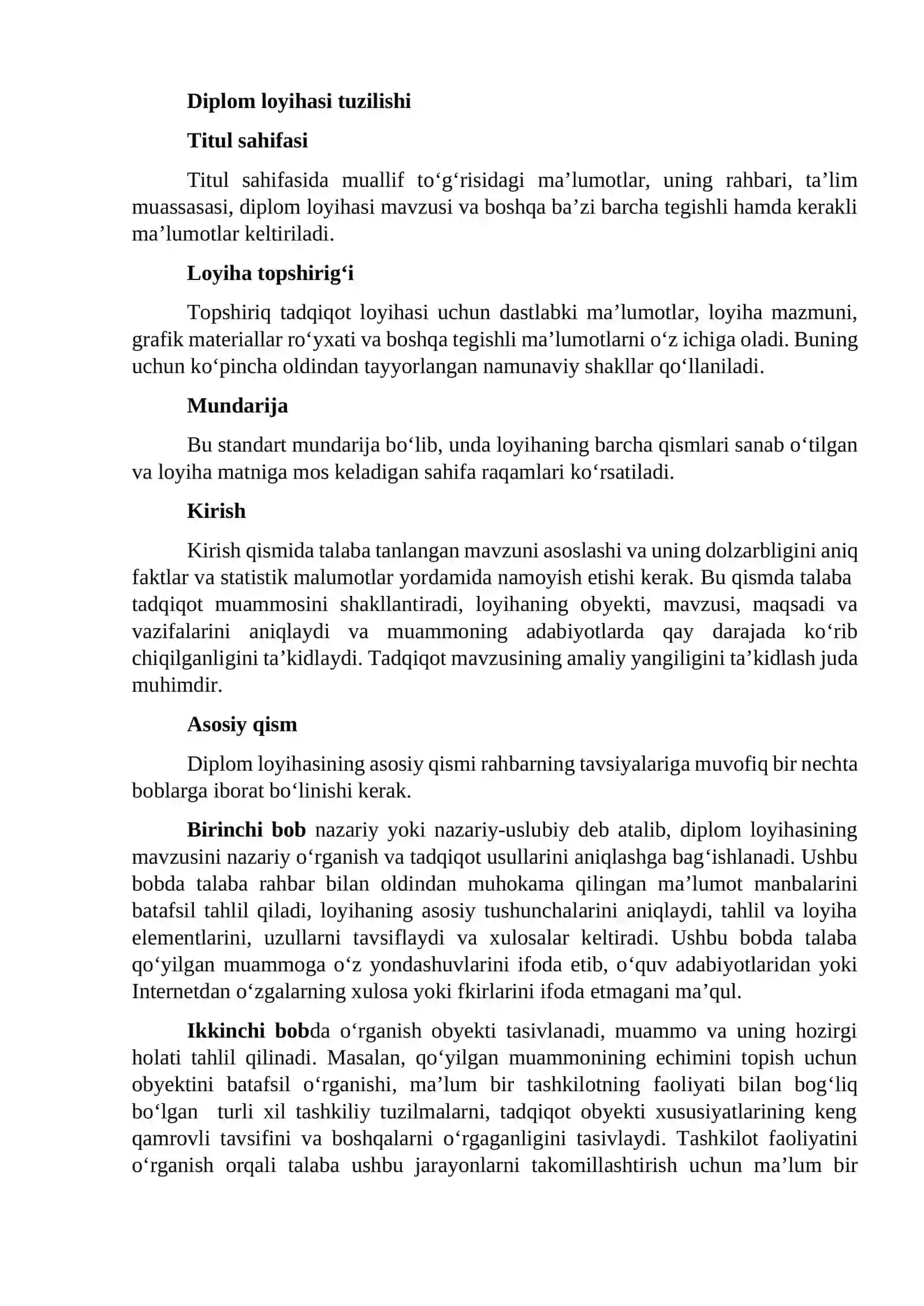 Diplom loyihasi nima? 2