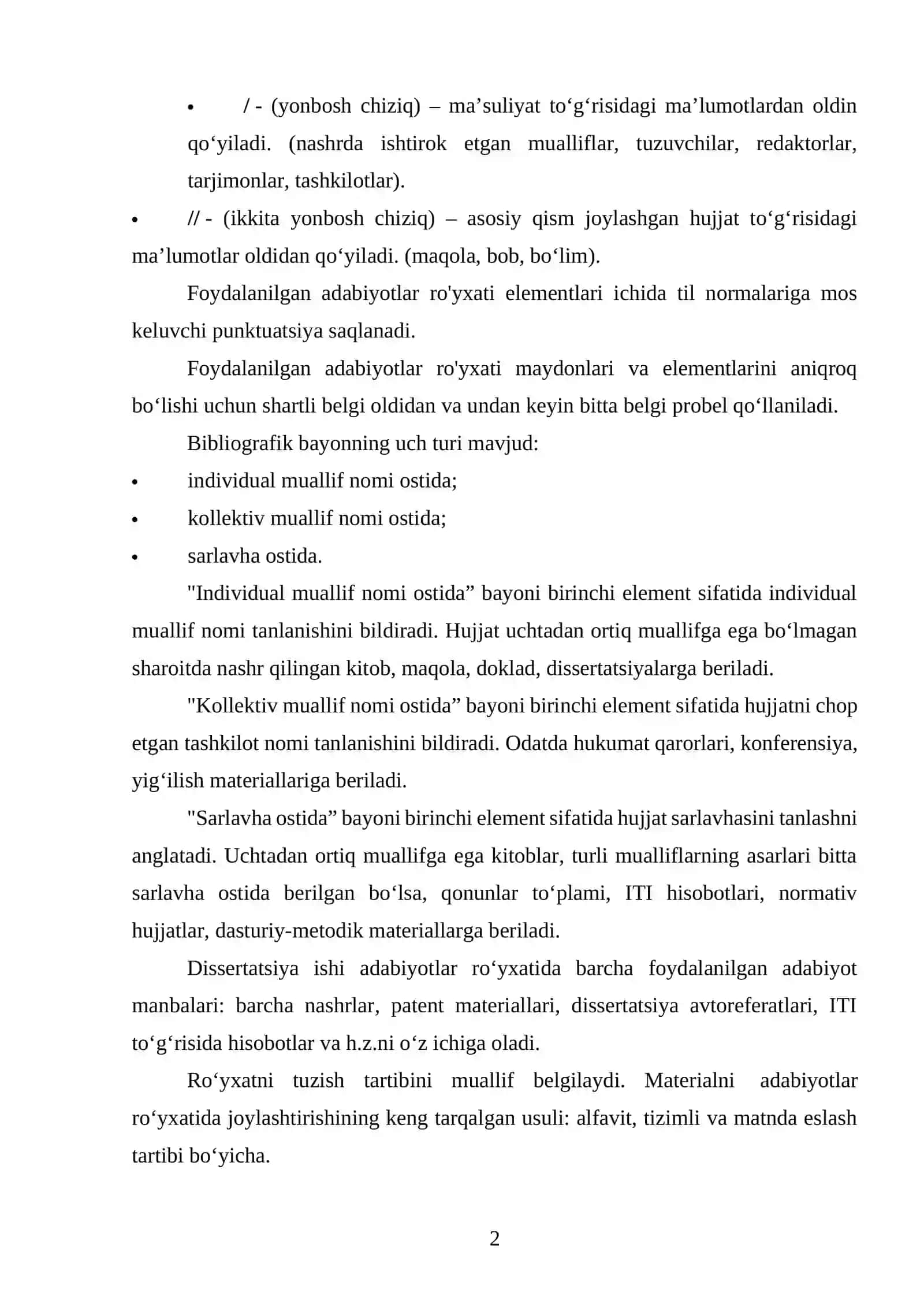 Foydalanilgan adabiyotlar ro'yxatini tayyorlash 2