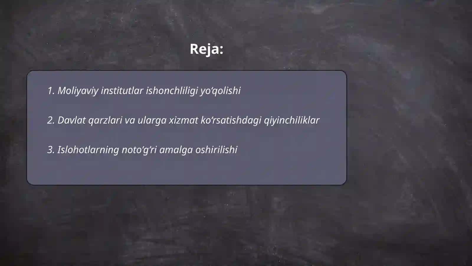 Iqtisodiy inqiroz kelib chiqish sabablari 2