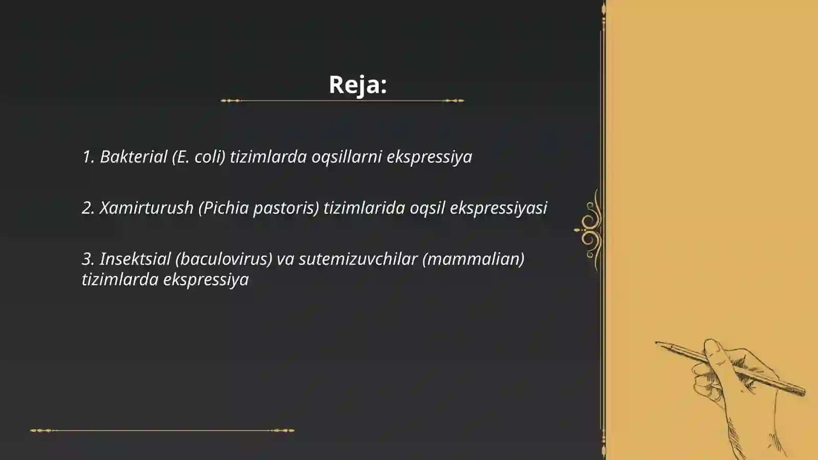 Oqsillarni eksperissiyasi va tozalash usullari 2