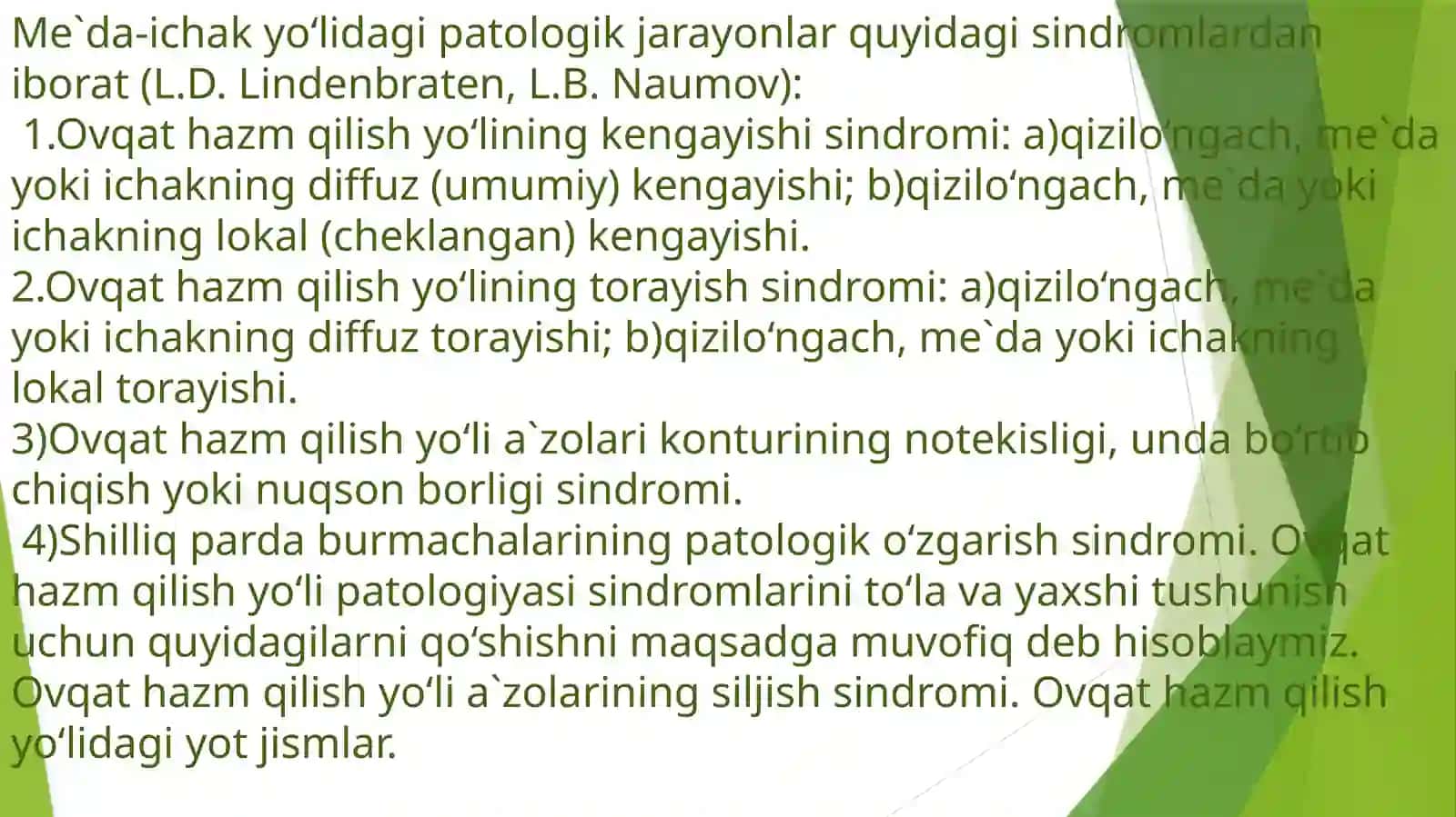 Me`da-ichakyo‘lidagi patologik jarayonlar 2